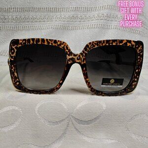 Margaret Josephs Oversized Sunglasses – Leopard Print | NWT |